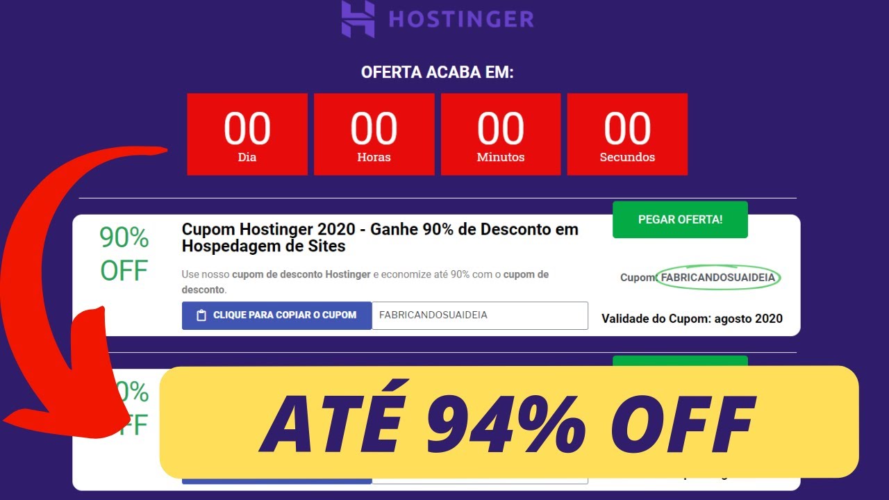 cupom desconto hostinger 2